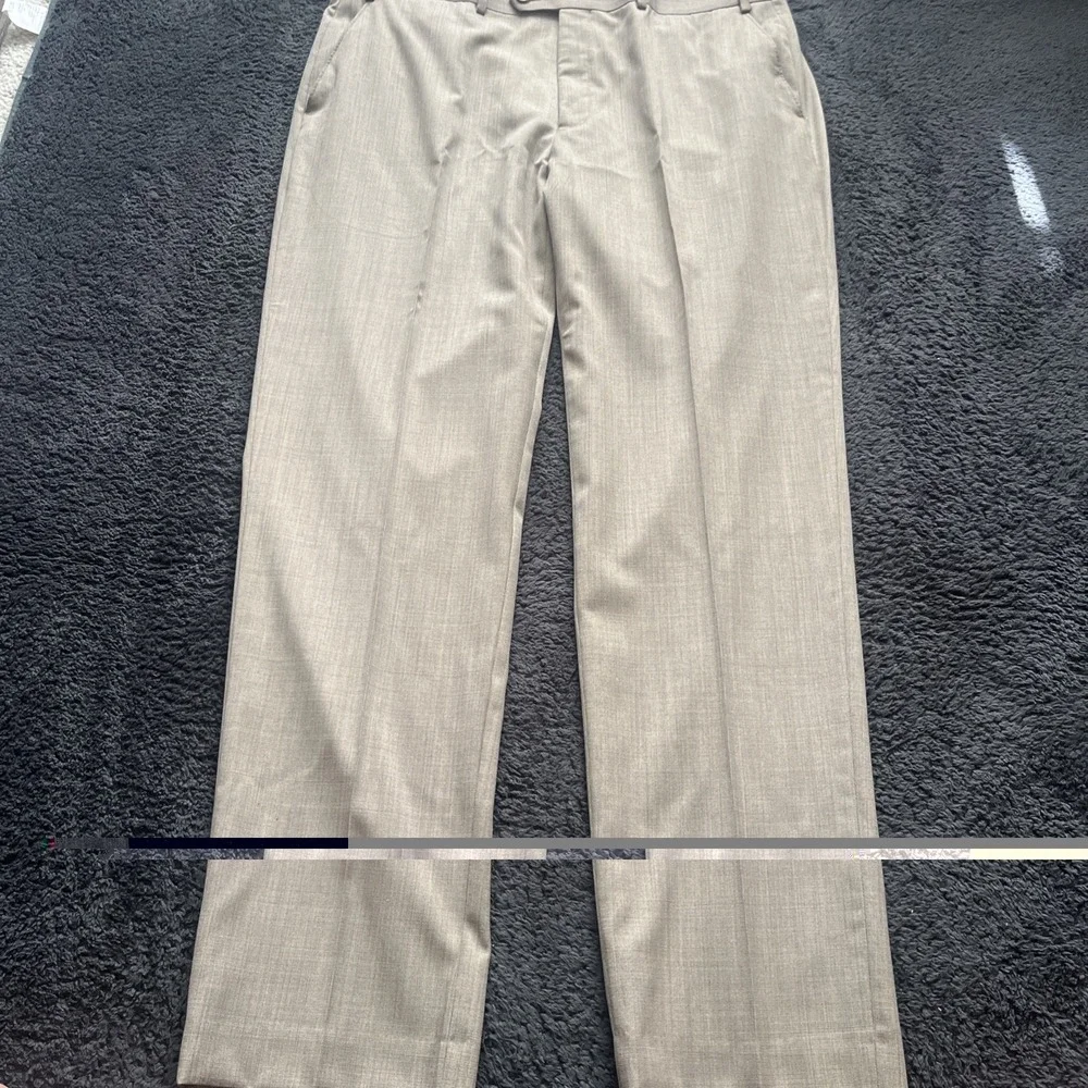 lauren ralph lauren trousers men's 38X32 brown wool blend pants business luxury
